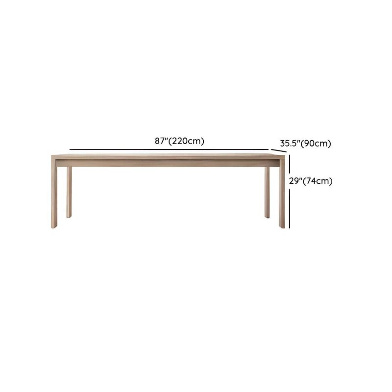 "Dimension of Boho Style 1/9 Pcs Patio Dining Table Set Wood Dining Table Set - Brown Table Zero 86.6"L x 35.5"W x 29.1"H"