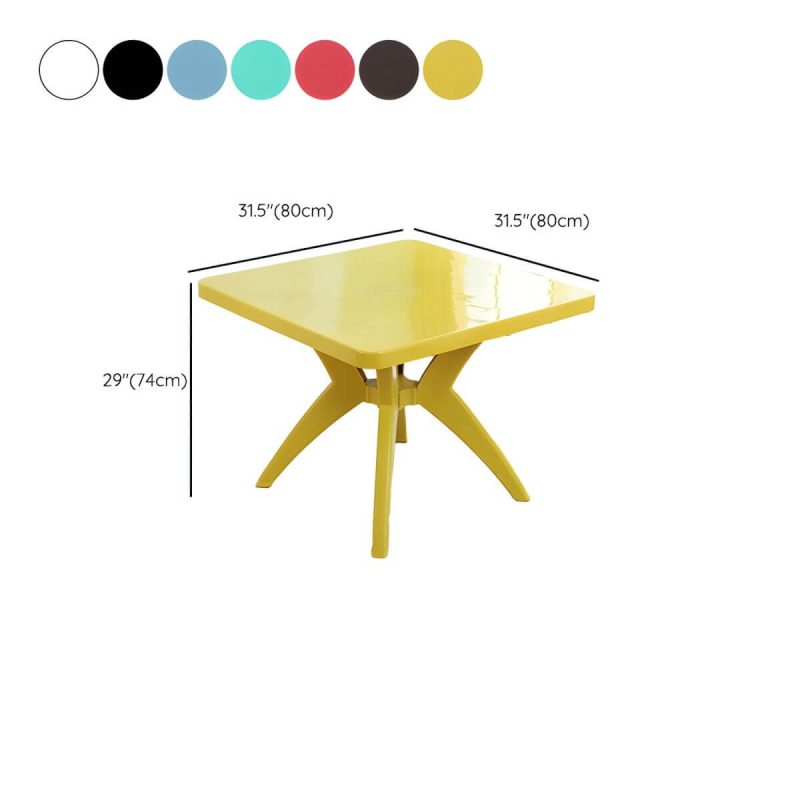 "Dimension of Plastic Garden Table Modern Simple Household Food Stall Dining Table - Blackish Green Square Table Only"