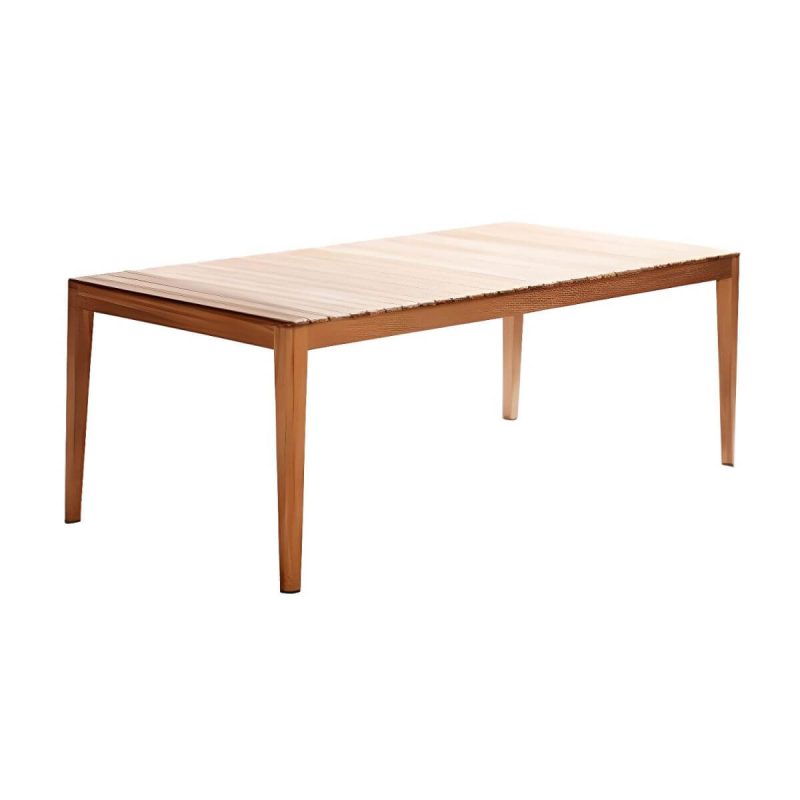 "Teak Wood Dining Table Modern Outdoor Water Resistant Patio Table - 59.1"L x 31.5"W x 29.5"H Table Only"