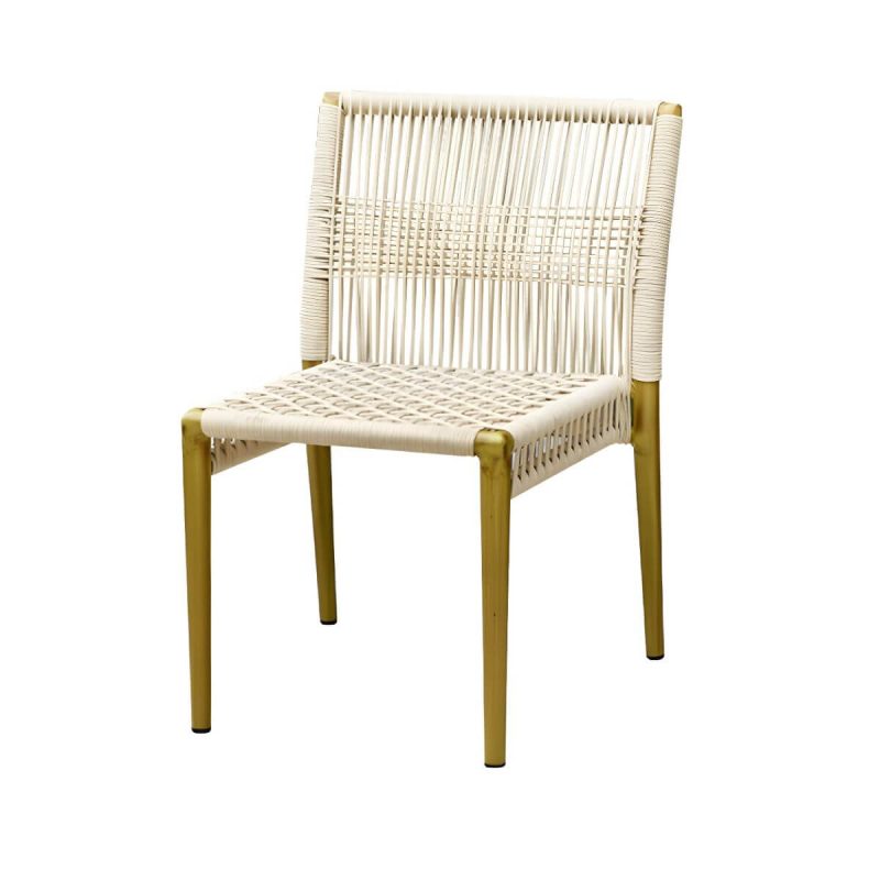 "Contemporary Dining Table Set with 2 Woven Chairs for Courtyard - Table & Chair(s) 2 Wood Color"