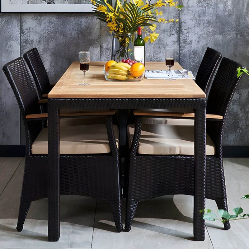 "Boho 1/5/7/9 Pcs Patio Dining Table Set Wood Dining Table Set - Table & Chair(s) 70.9"L x 31.5"W x 29.5"H 8"