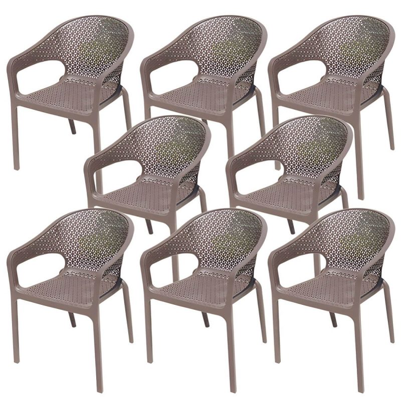 "Industrial Dining Side Chair Set of 2/4/6/8 Metal Outdoor Chair - 22"L x 22"W x 31"H 8 Piece Set"