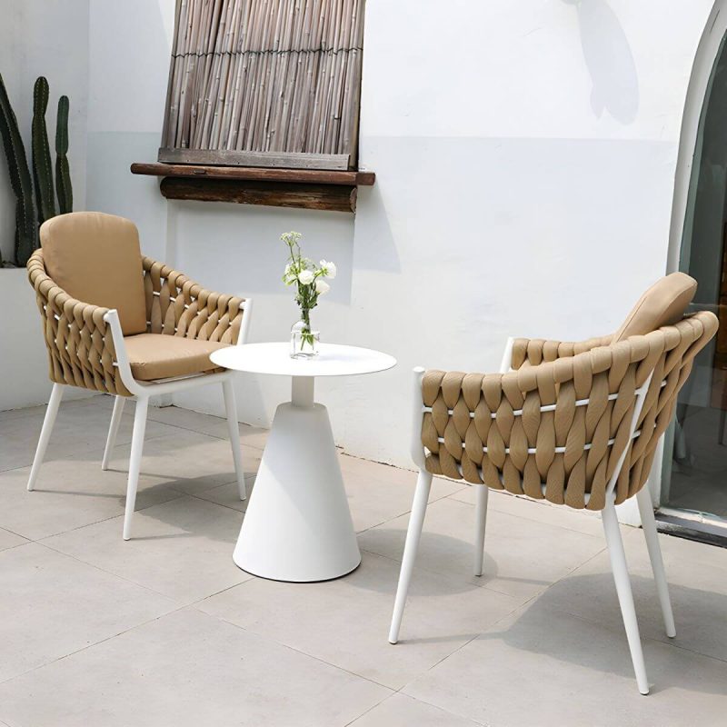 "Contemporary Outdoors Dining Chairs with Removable Water Repellent Finish Cushion - Gray 1 Piece"