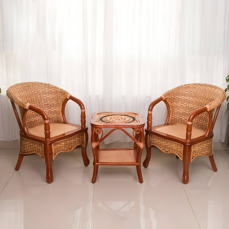 "23" x 21" x 33" Traditional Rattan Patio Dining Side Chair in Brown - 1 Piece"