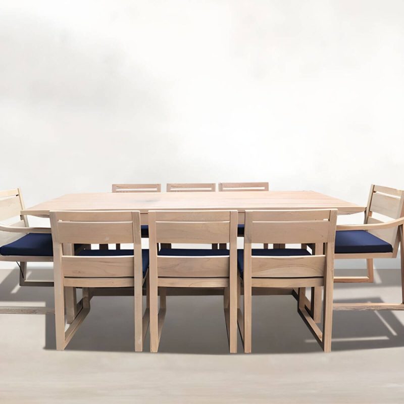 "Modern Style Dining Set 1/5/7 Pcs Wood Frame Patio Dining Table and Chairs - Light Brown Not Available Chair(s) 1"