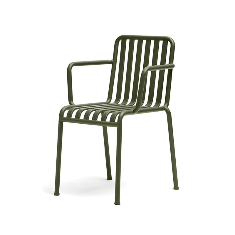 "Modern Metal Outdoor Bistro Chairs Open Back Dining Chairs in Green - 25"L x 26"W x 31"H 6 Piece Set"