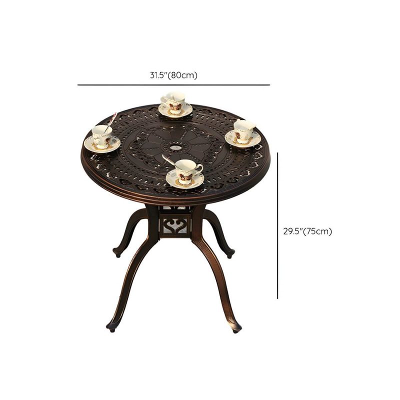 "Dimension of Aluminum Outdoor Patio Table Industrial UV Resistant Patio Table - Table Only 31.5"L x 31.5"W x 29.5"H Brown"