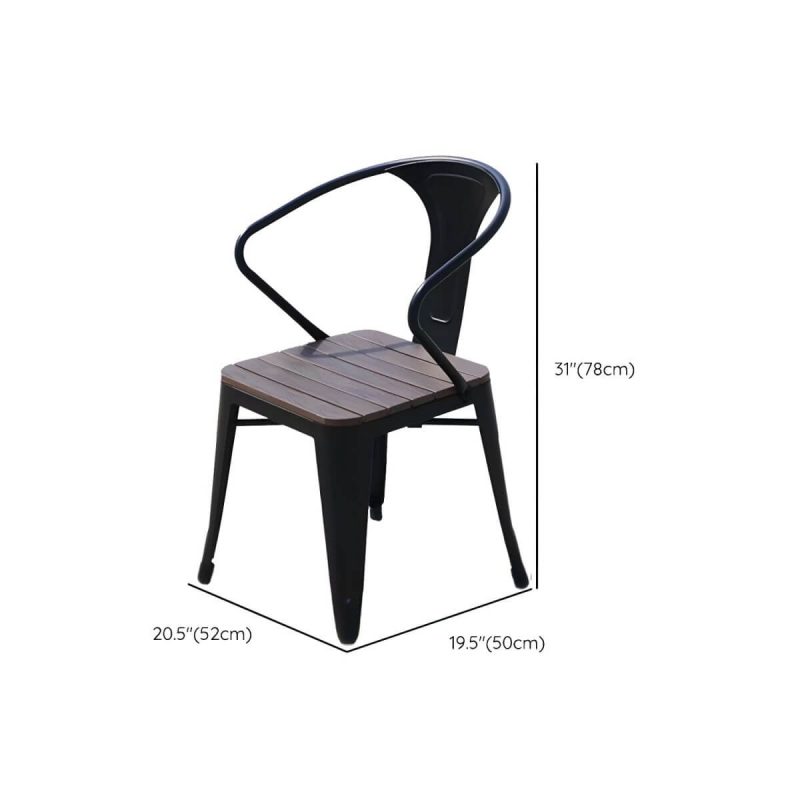 "Dimension of Traditional Dining Armchair Open Back Outdoors Dining Chairs in Brown - 20"L x 20"W x 31"H 2 Piece Set"