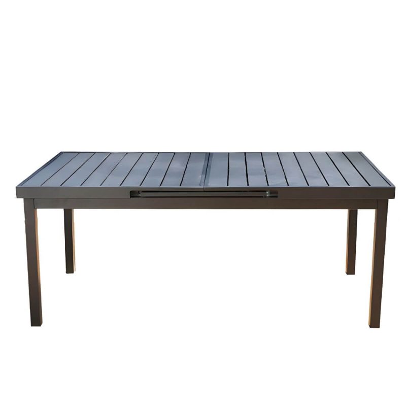 "Black Wooden Patio Table Contemporary Style in Rectangular Shape - Table Only"