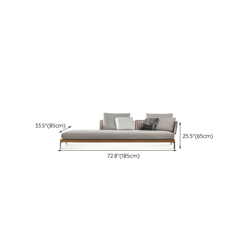 "Dimension of Scandinavian Patio Sofa Water Resistant Gray Outdoor Patio Sofa - Aluminum 73"L x 33"W x 26"H Right Chaise Lounge"