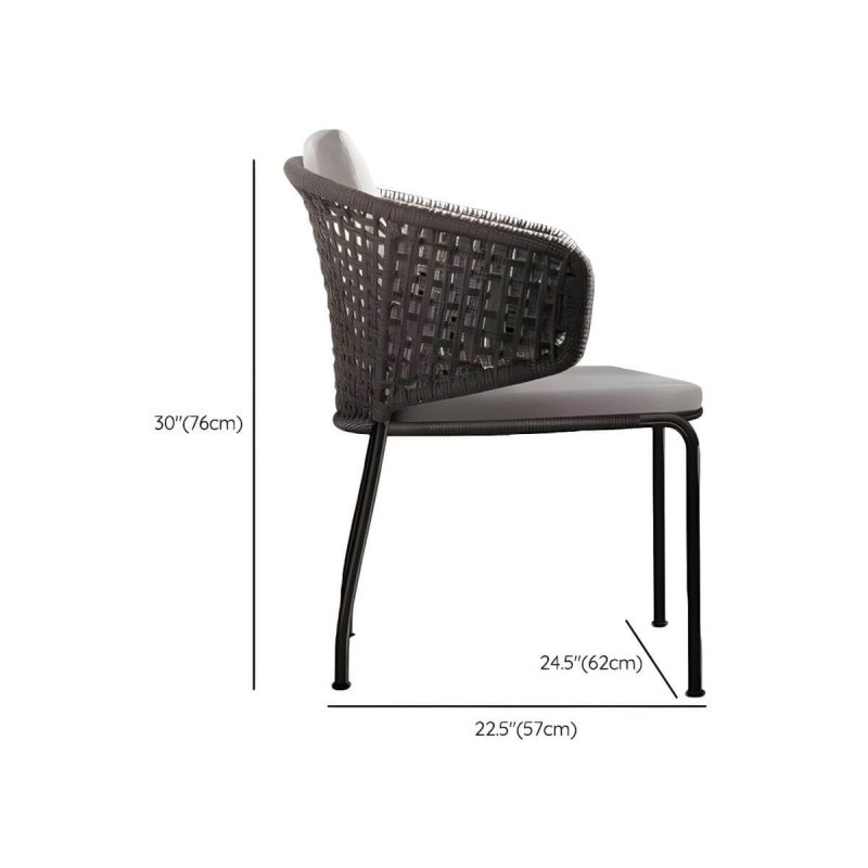 "Dimension of Tropical Outdoor Chair with Removable Water Repellent Finish Cushion - 24"L x 22"W x 30"H With Arms 1 Piece"