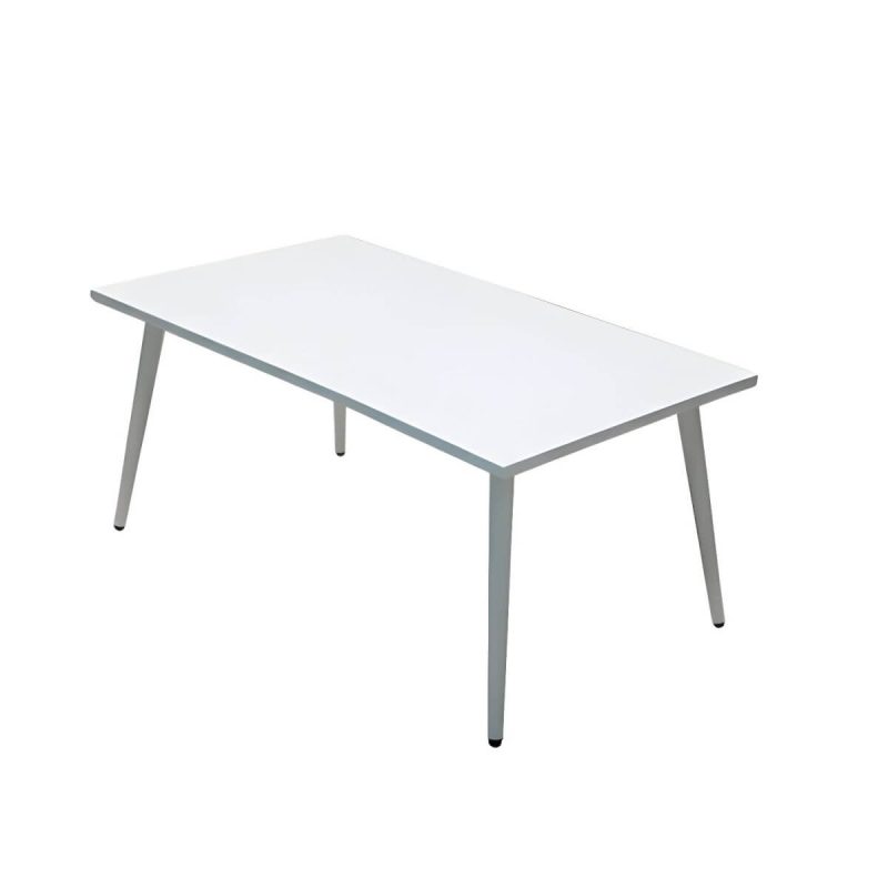 "Elegant Weatherproof White Metal Patio Dining Set with Stackable Chairs - Table & Chair(s) 35.4"L x 35.4"W x 29.5"H 4"