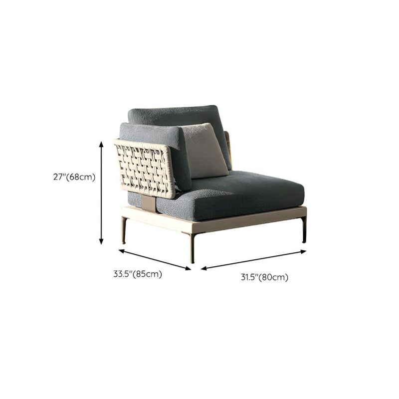 "Dimension of Metal Patio Sofa Water Resistant and UV Resistant Outdoor Patio Sofa - Single Corner Sofa"