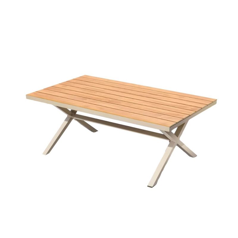 "Brown Patio Table Wooden Contemporary Style in Rectangular Shape - Table Only 51.2"L x 31.5"W x 29.5"H Dark Brown"
