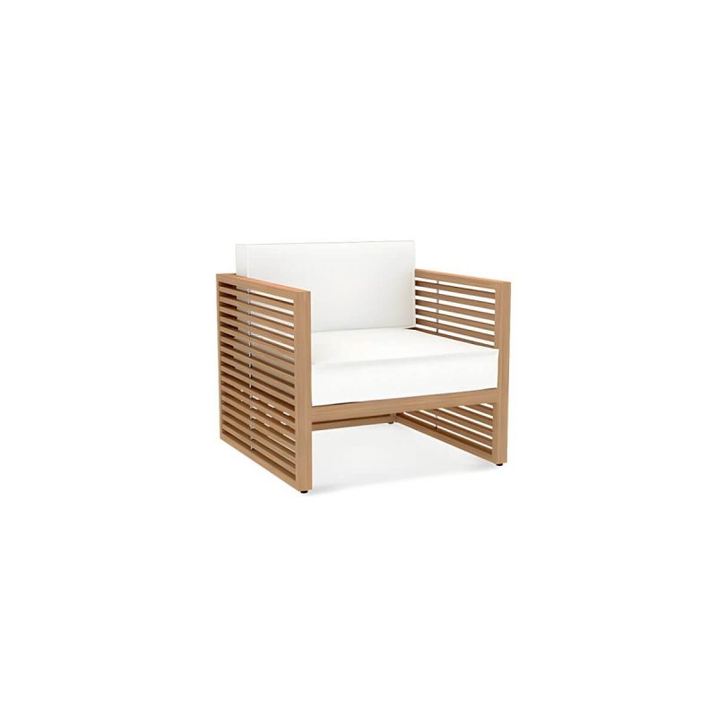 "Contemporary Water Resistant Patio Sofa Solid Wood Outdoor Patio Sofa - White 33"L x 33"W x 26"H"
