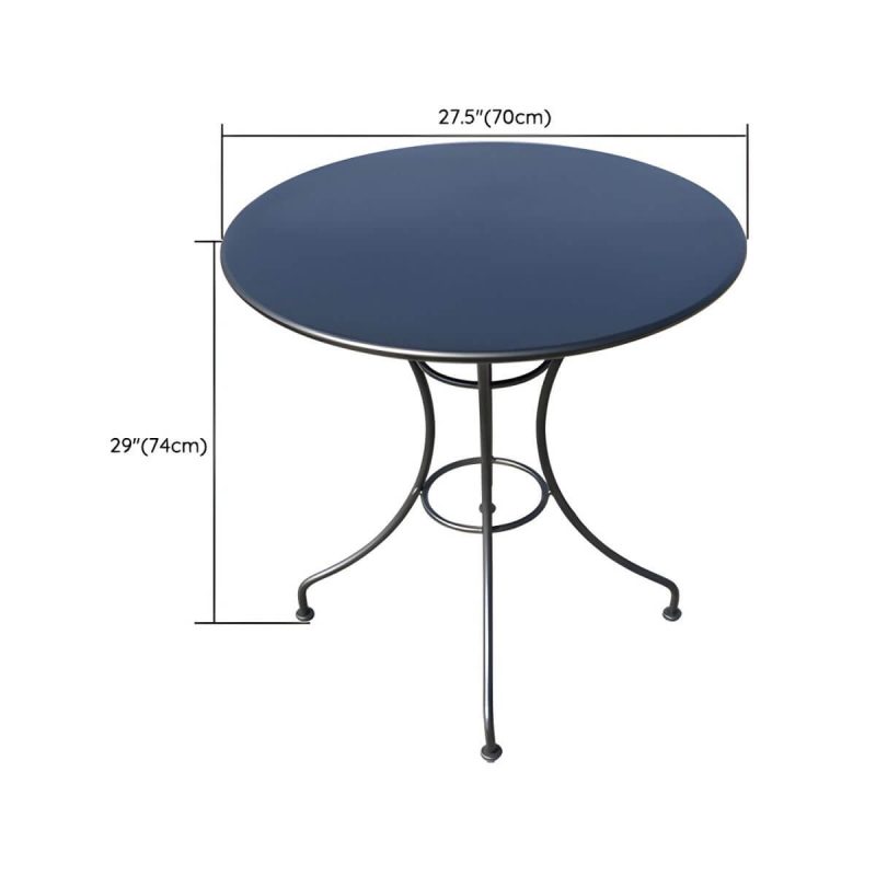 "Dimension of Industrial Metal Frame Side Table Outdoor Aluminum Patio Table - Table Only Black Round"