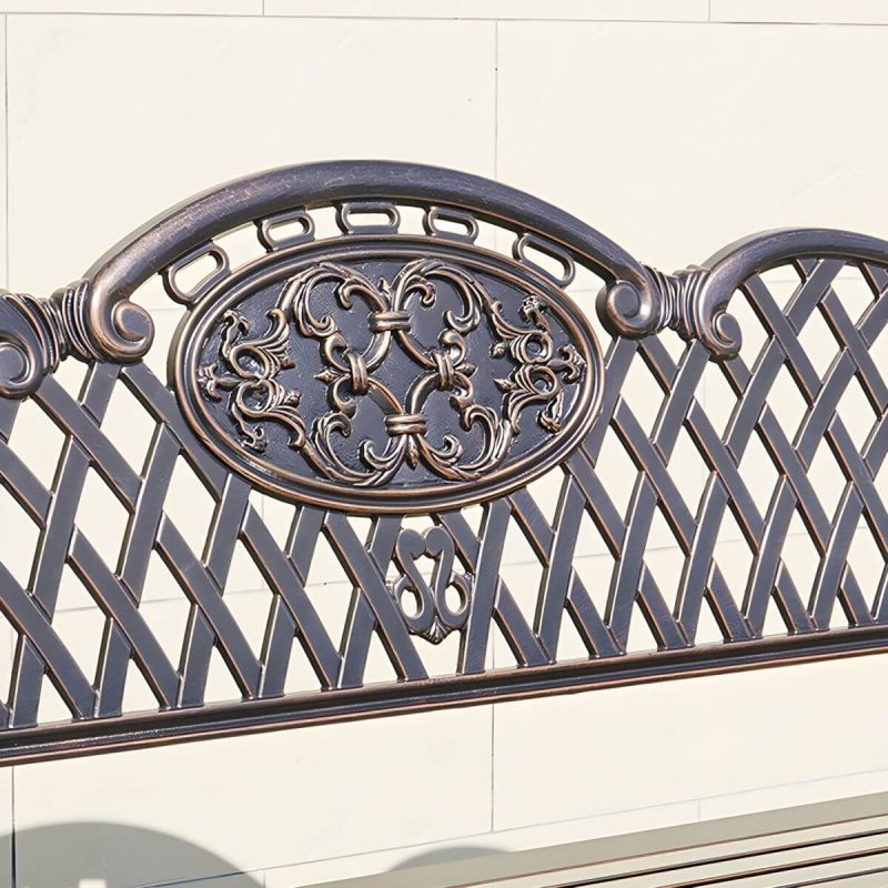 "Contemporary Accent Bench with Legs Water Resistant for Outdoor - Copper 59"L x 24"W x 34"H"