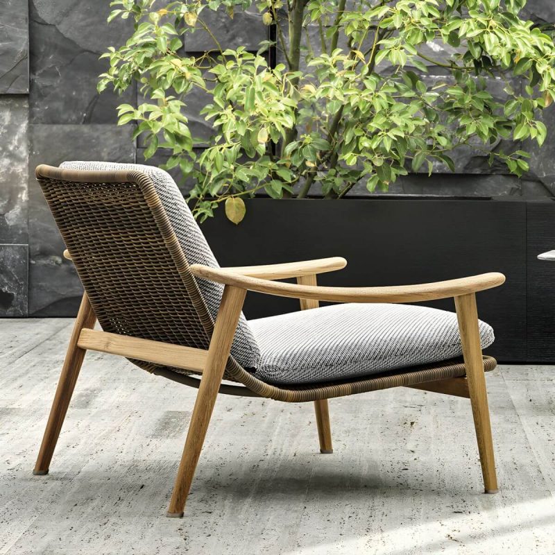 "Wood Frame Outdoor Patio Sofa Water Resistant Patio Sofa with Cushion - Natural"