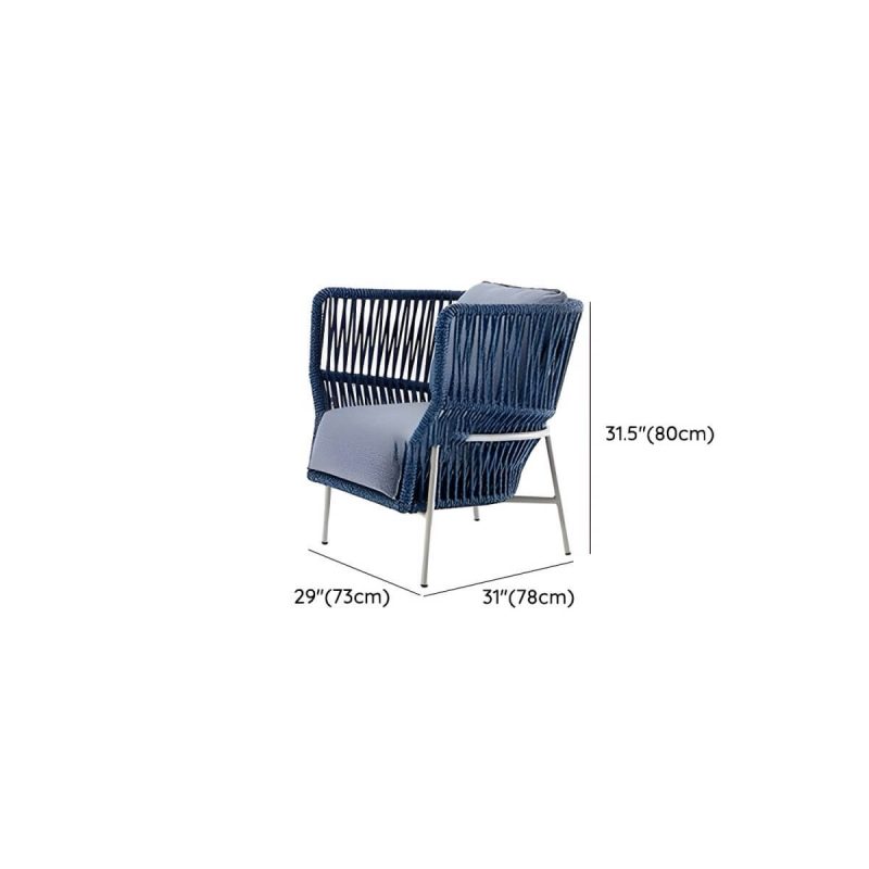 "Dimension of Water Resistant Modern Upholstered Patio Metal Sofa with Cushions and Pillows - 1-Seater Sofa"