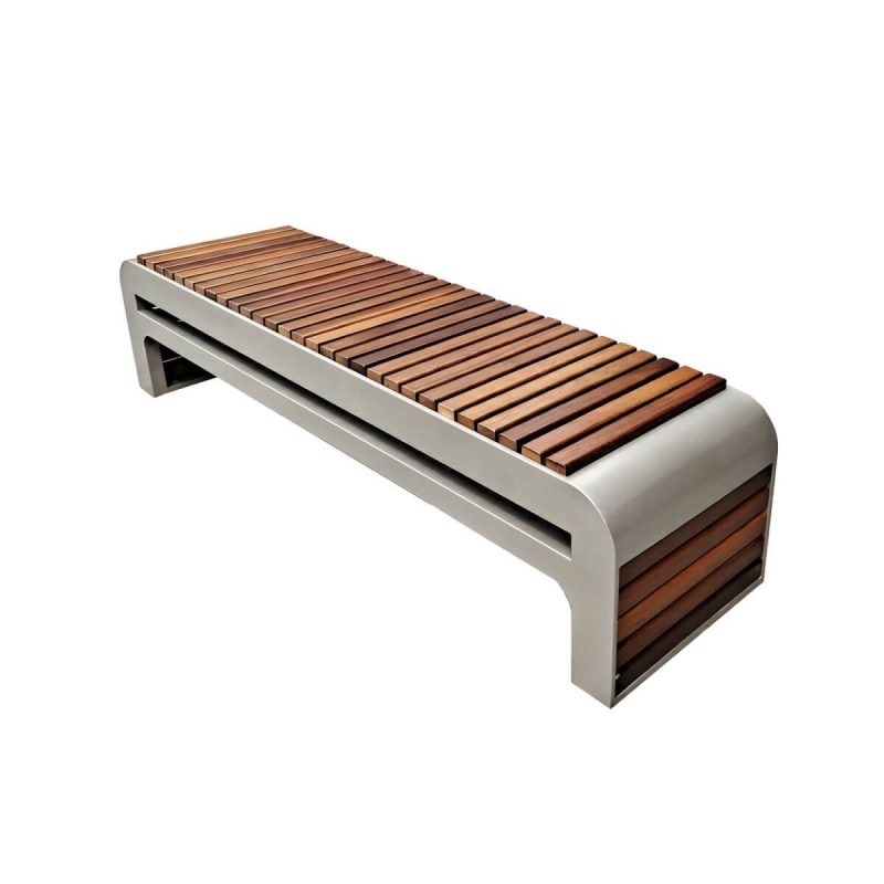 "No Distressing Non-Foldable Picnic Bench Stainless Steel Cushions Not Included Storage Not Included - Brown 59"L x 18"W x 17"H"