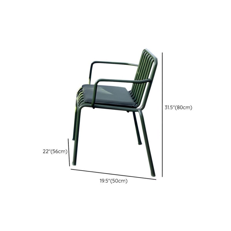 "Dimension of Modern Green Bistro Table Set 3-Pieces Round Metal Bistro Set - Table & Chair(s) 23.6"L x 23.6"W x 29.1"H 2 Green"