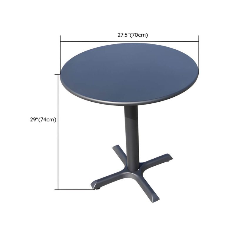 "Dimension of Industrial Metal Frame Side Table Outdoor Aluminum Patio Table - Table Only Matte Black Round"