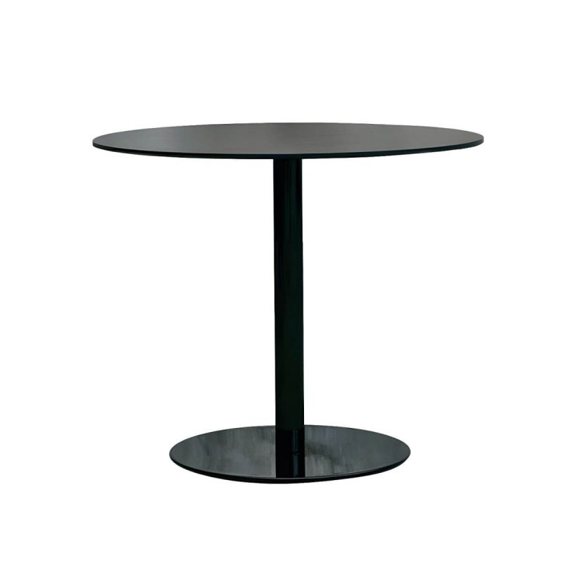 "Contemporary Metal Frame Patio Table Water Resistant Dining Table - Table Only 27.6"L x 27.6"W x 29.5"H Black Round"