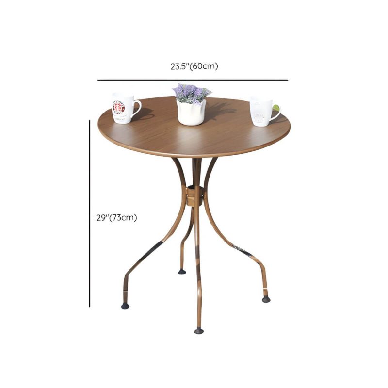 "Dimension of Metal Modern Brown Patio Dining Set with Stackable Chairs and Weatherproof Durability - Table & Chair(s) 60 x 60 x 73 cm 4"