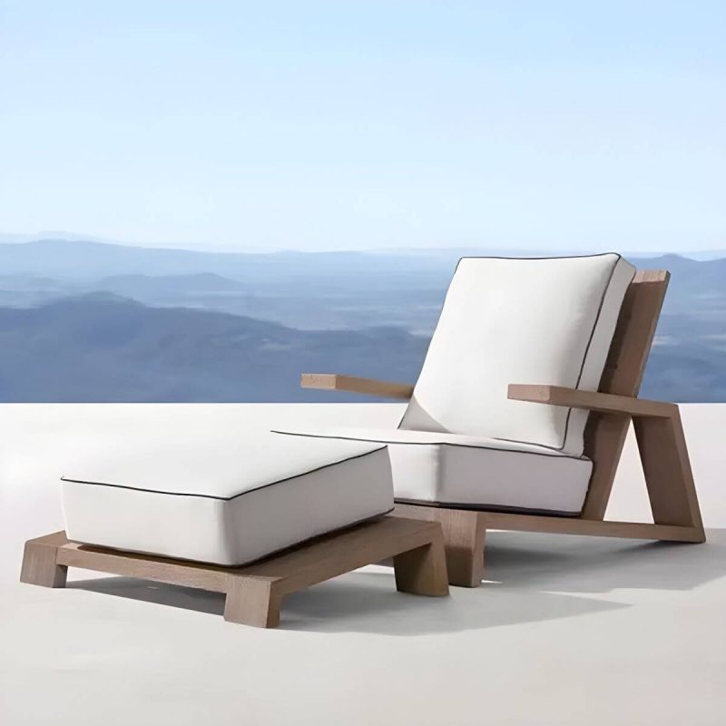 "Modern Water Resistant Natural Wicker Patio Sofa with Cushions and Pillows - 1-Seater Sofa"
