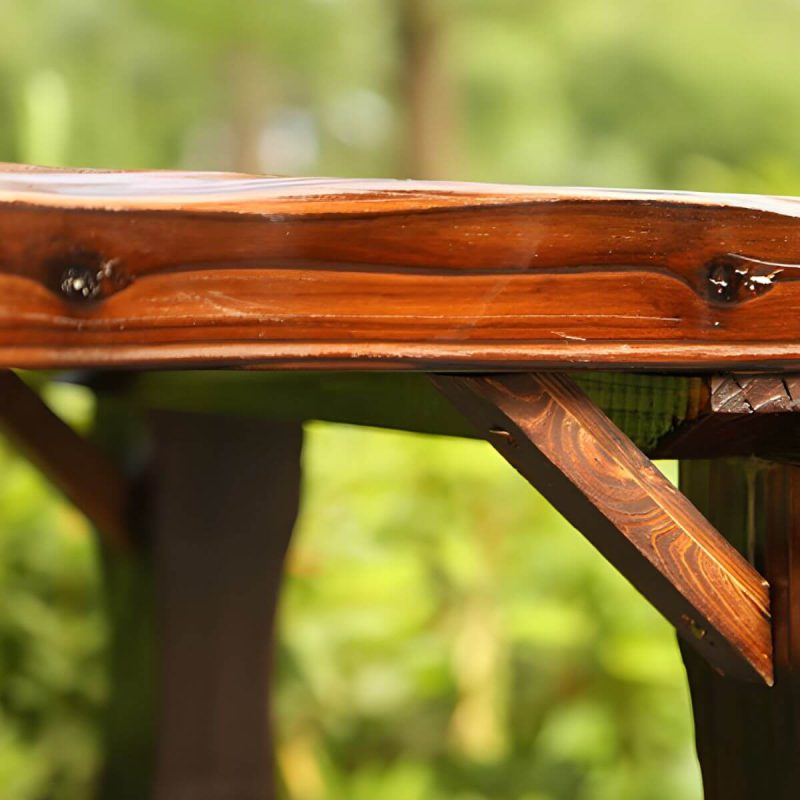 "Rustic Rectangle Balcony Table Solid Wood Accent Table for Patio - 55"L x 24"W x 27.5"H Table Only"