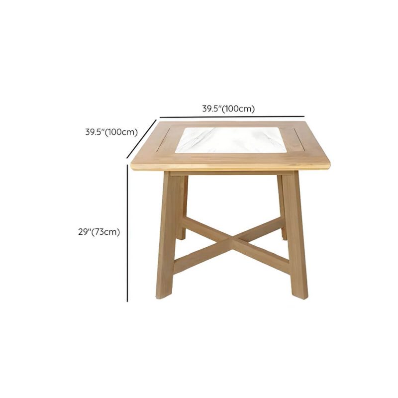 "Dimension of Bohemian Style Dining Set 1/4/5 Pieces Wood Dining Table Set for Patio - Table 39.4"L x 39.4"W x 28.7"H Zero"