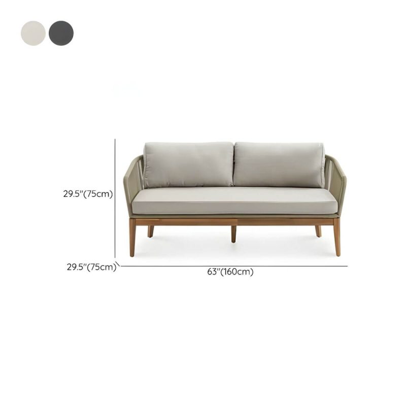 "Dimension of Water-resistant and Durable Metal Frame Modern Sofa with Waterproof Cushions - Black Loveseat"