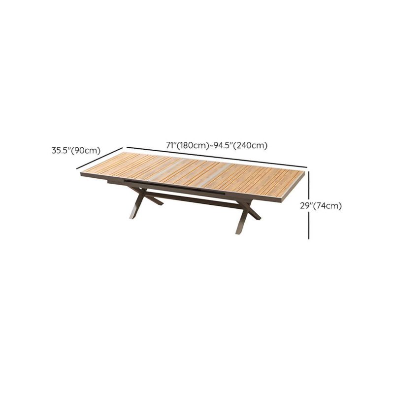 "Dimension of Contemporary Aluminum Frame Patio Table Water and UV Resistant Patio Table - 70.9"L x 35.5"W x 29.1"H Rectangular Table Only"