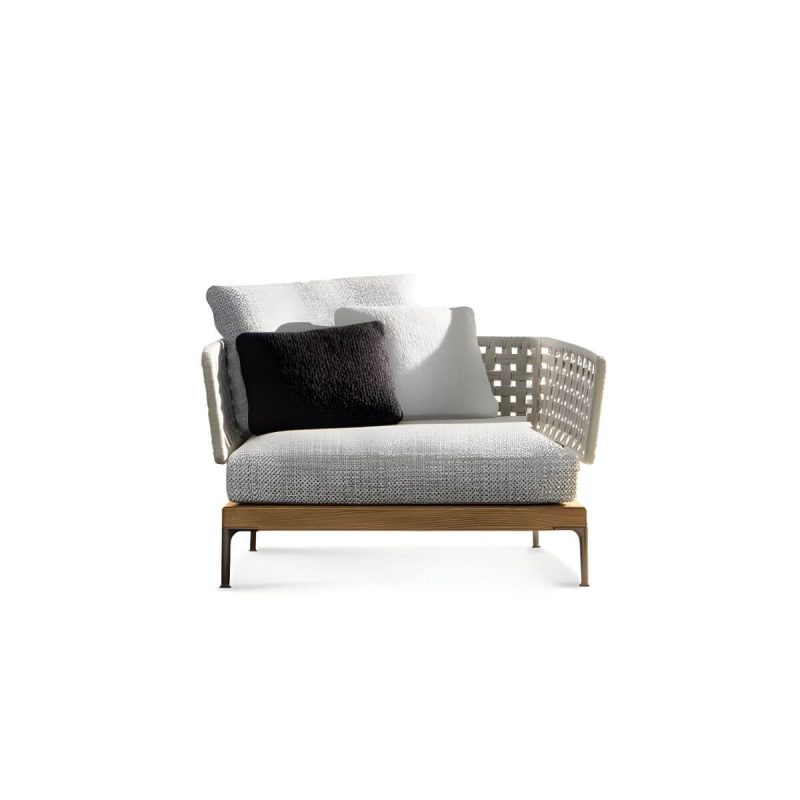 "Scandinavian Patio Sofa Water Resistant Gray Outdoor Patio Sofa - Sofa Aluminum 29.5"L x 29.5"W x 31.5"H"