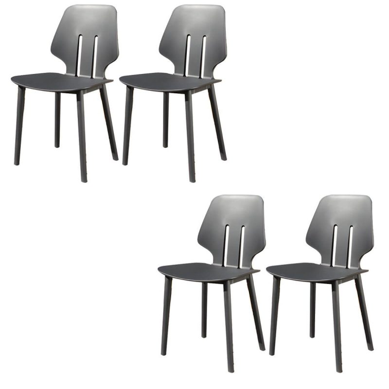 "Stacking Dining Armchair Contemporary Plastic Patio Arm Chair - 17"L x 15"W x 33"H 4 Piece Set"