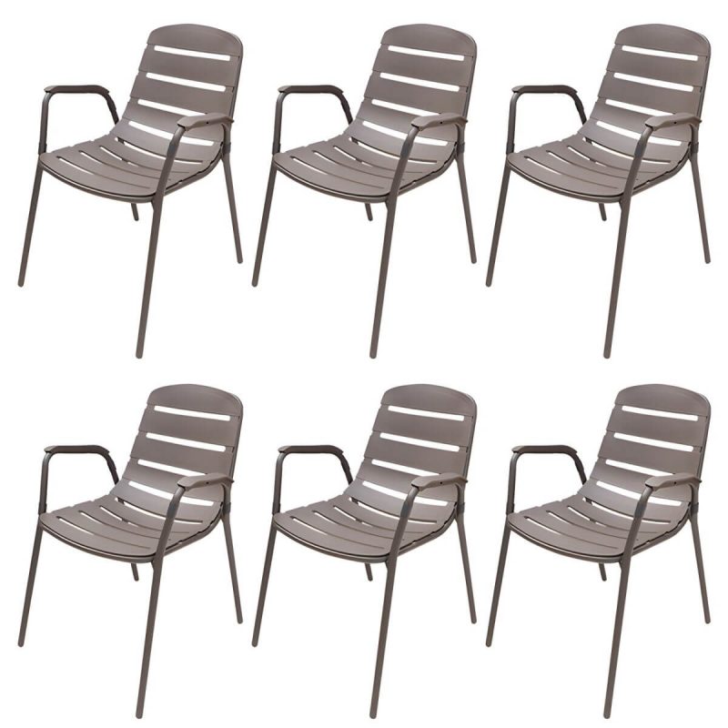 "Industrial Dining Side Chair Set of 2/4/6/8 Metal Outdoor Chair - 22"L x 21"W x 31"H 6 Piece Set"