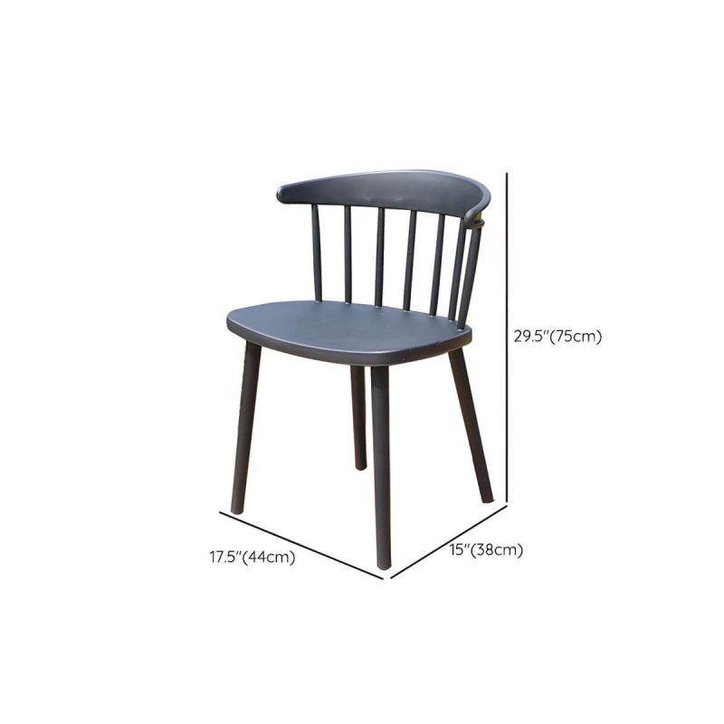 "Dimension of Stacking Dining Armchair Contemporary Plastic Patio Arm Chair - 17"L x 15"W x 30"H 2 Piece Set"