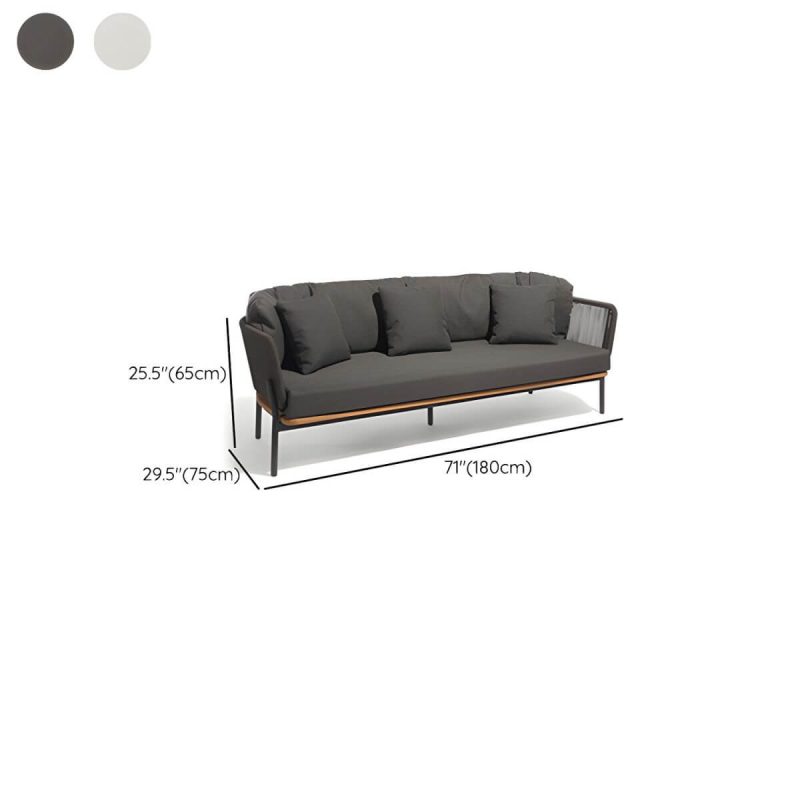 "Dimension of Contemporary Tropical with Cushions Patio Sofa Water Resistant Outdoor Patio Sofa - Black 71"L x 30"W x 26"H"