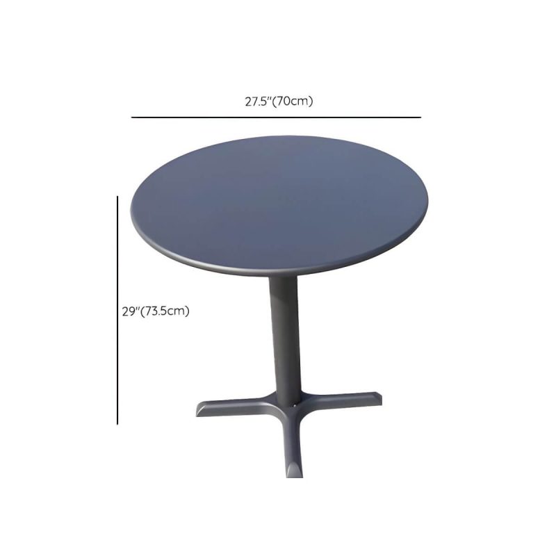 "Dimension of Metal Modern Brown Patio Dining Set with Stackable Chairs and Weatherproof Durability - Table & Chair(s) 70 x 70 x 74 cm 4"
