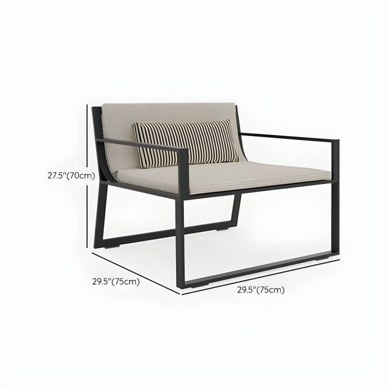 "Dimension of Modern Metal Frame Upholstered Outdoor Sofa Water and UV Resistant - 29.5"L x 29.5"W x 27.5"H"
