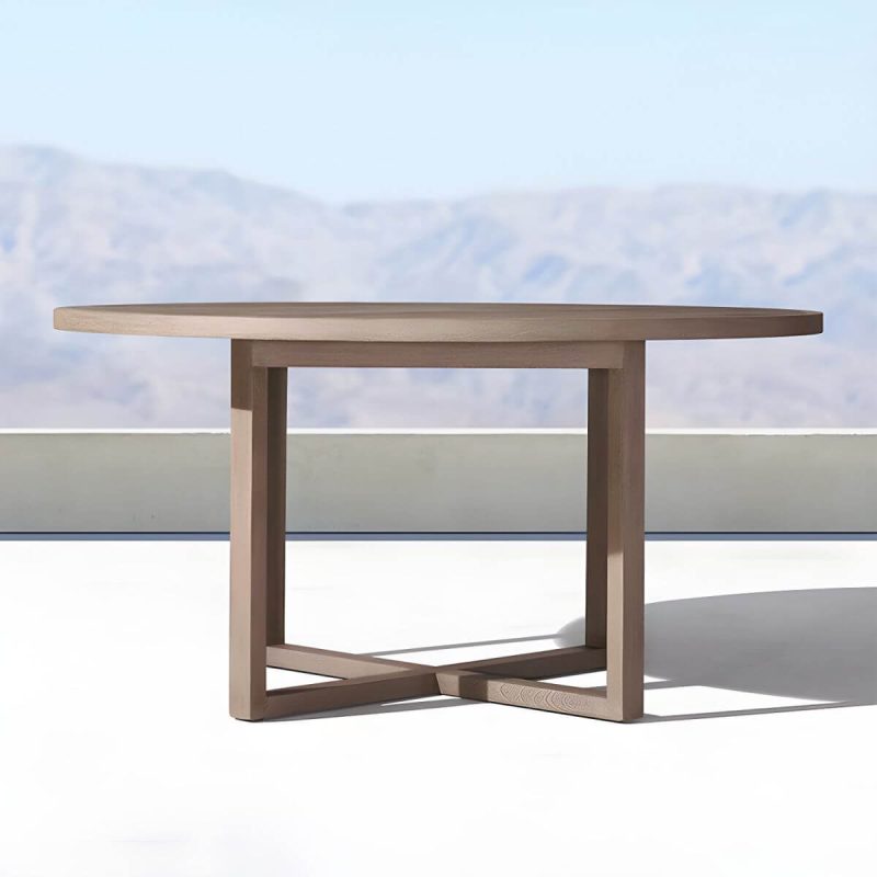 "Water Resistant Patio Table Contemporary Style Outdoor Dining Table - Brown 71"L x 71"W x 30"H Table Only"