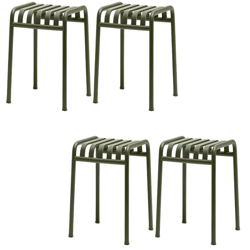 "Industrial Metal Outdoor Bistro Chairs Open Back Dining Chairs in Green - 16"L x 14"W x 18"H 2 Piece Set"