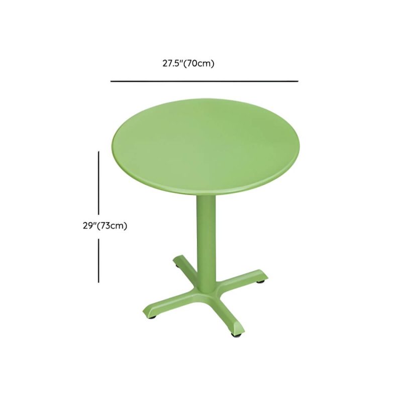 "Dimension of Contemporary Dining Table Set with Green Metal Top for Courtyard - Table & Chair(s) 27.6"L x 27.6"W x 28.7"H 4"
