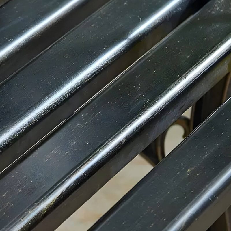 "Copper Industrial Garden Bench with Curved Arms and Waterproof Durability - 71"L x 20"W x 28"H"