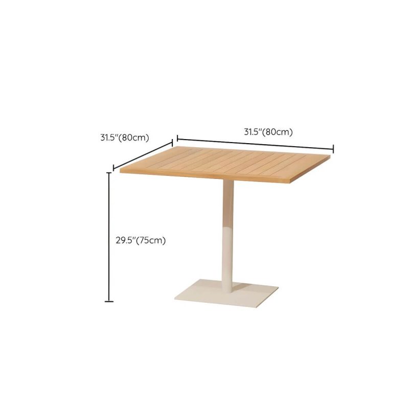"Dimension of 2-Seater Patio Table with UV Resistant Contemporary Bistro Table - Table Only Natural/ White 31.5"L x 31.5"W x 29.5"H Square"