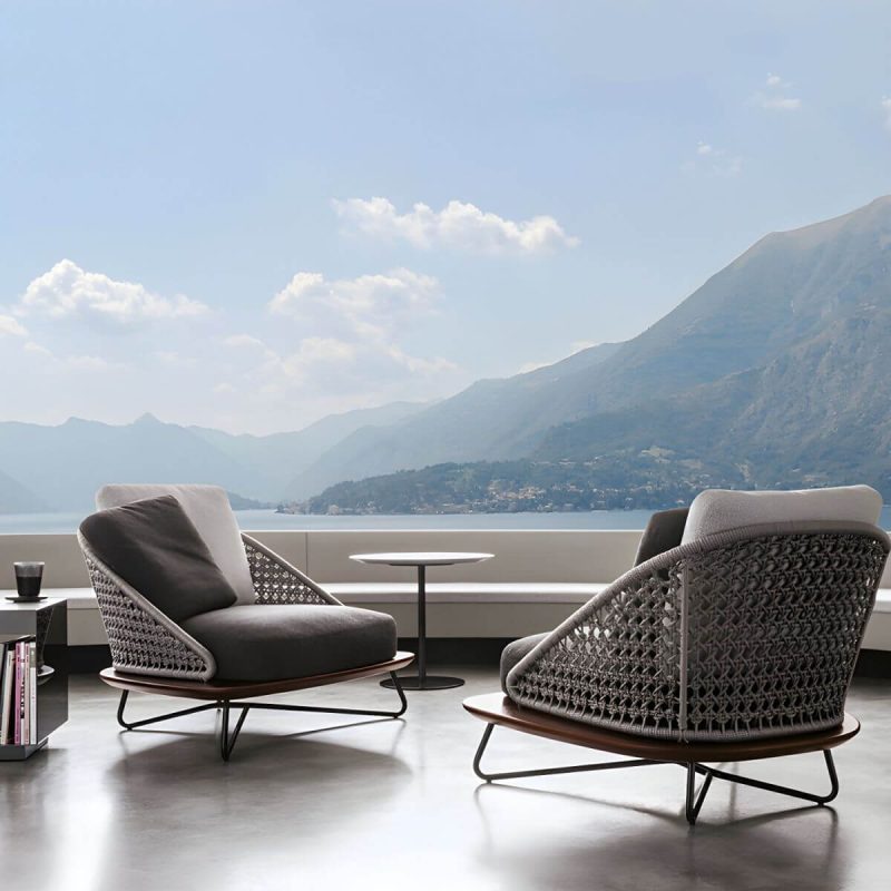 "Modern Black Metal Modular Design Sofa with Waterproof Cushions - 2-Seater Sofa"