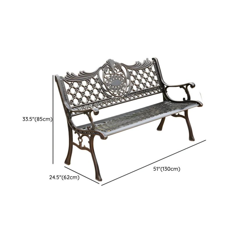 "Dimension of Contemporary Style Park Bench with Legs Water Resistant for Outdoor - 51"L x 24"W x 33"H"