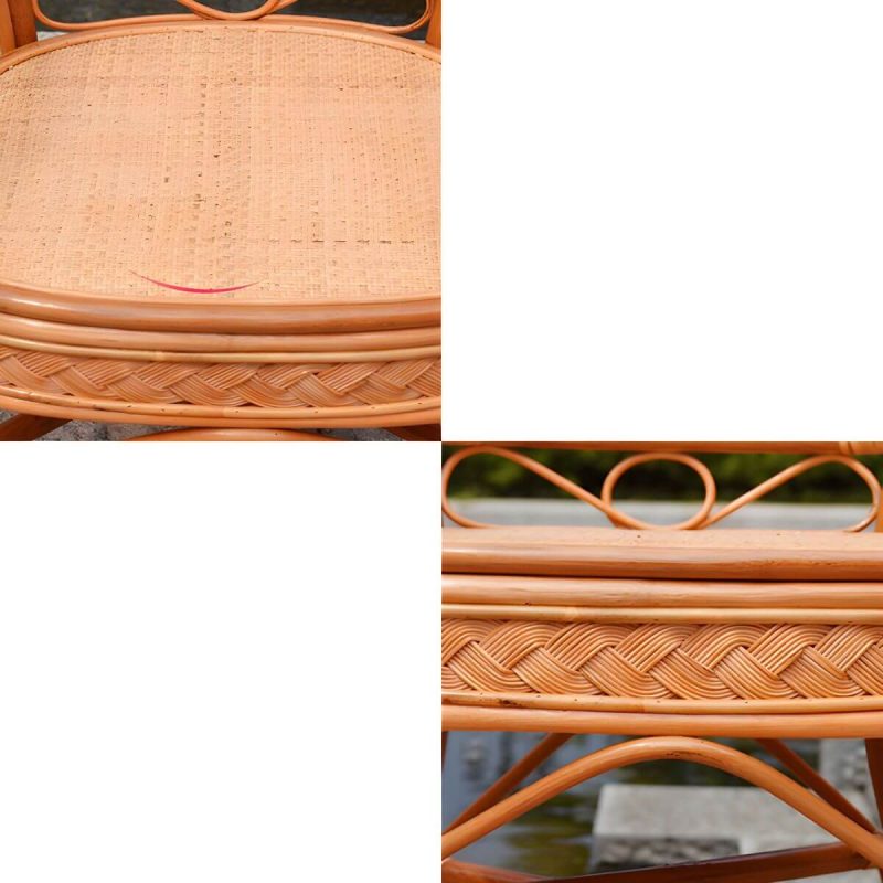 "Traditional 40.55" Height Solid Color Rattan Outdoor Dining Armchair - Orange 6 Piece Set"