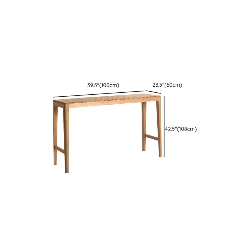 "Dimension of Modern Brown Patio Dining Table without Umbrella Hole and Non-Foldable Design - Table Only 39"L x 24"W x 42.5"H Rectangular"