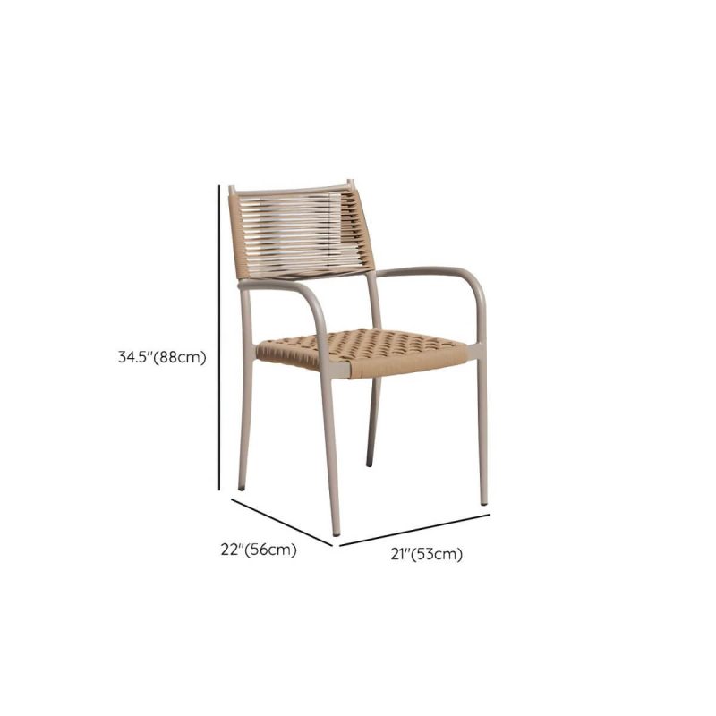 "Dimension of Aluminum Outdoor Chair Contemporary Arm Chair Outdoor Bistro Chair - PE Woven Rattan 1 Piece"